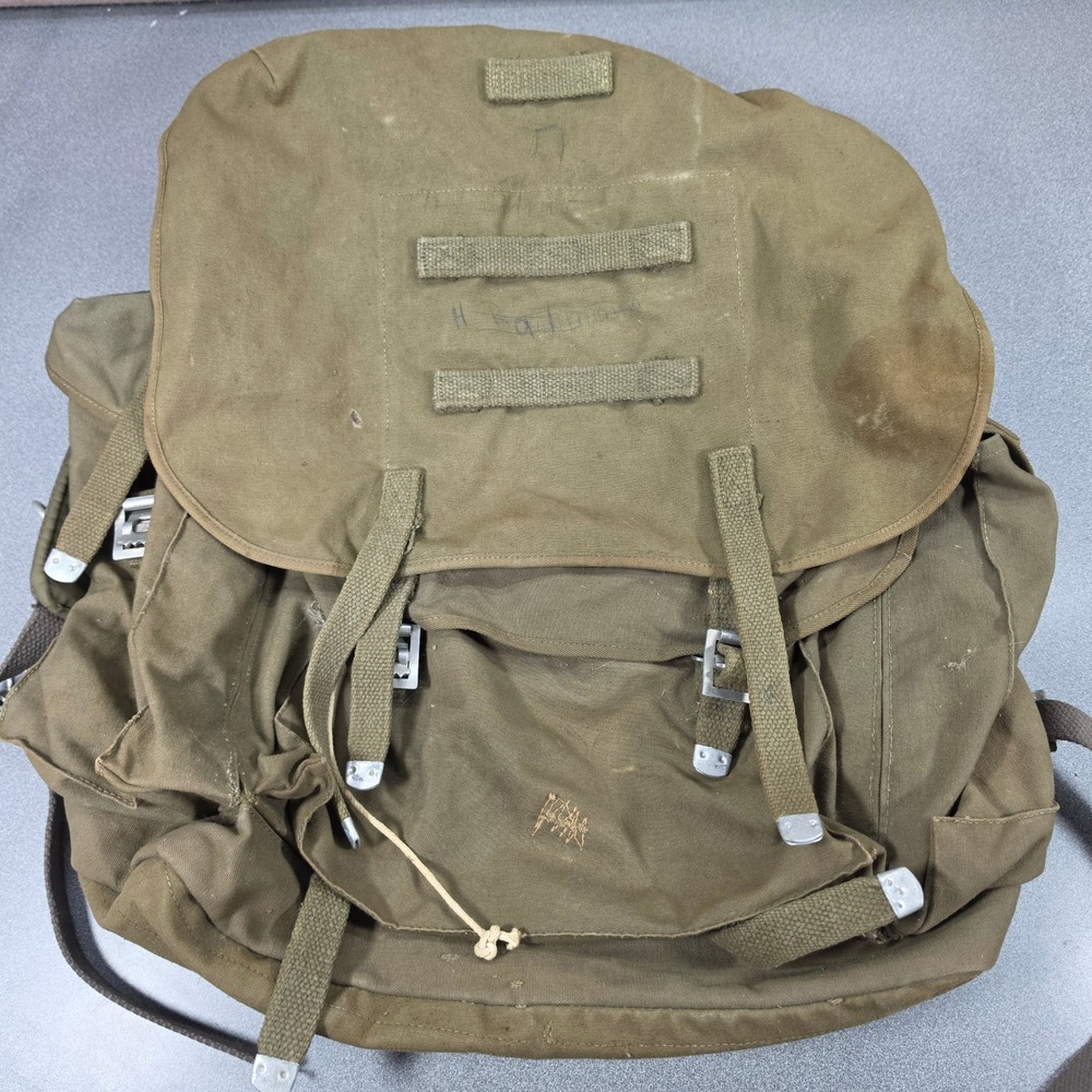 Authentic West German Bundeswehr Rucksack Backpack‎ Olive Canva Vintage Military